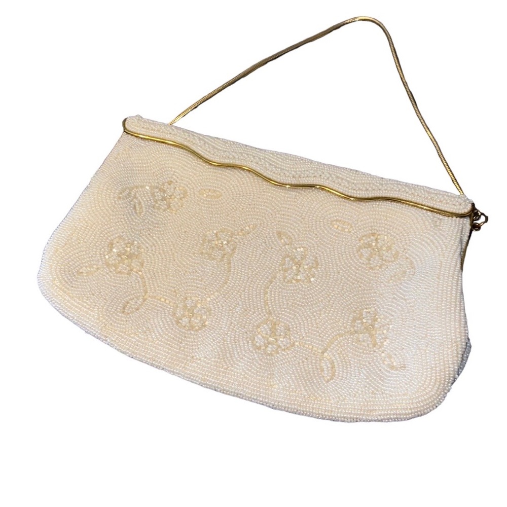Ivory evening purse with gold detail